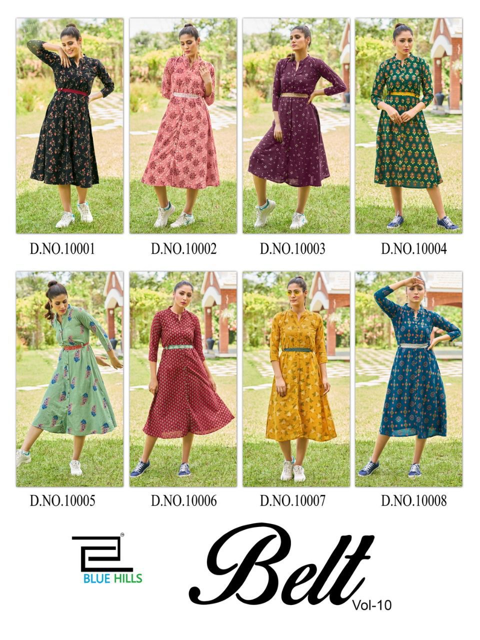 Blue Hills Belt 10 Fancy Party Wear Heavy Rayon Designer Kurti Collection